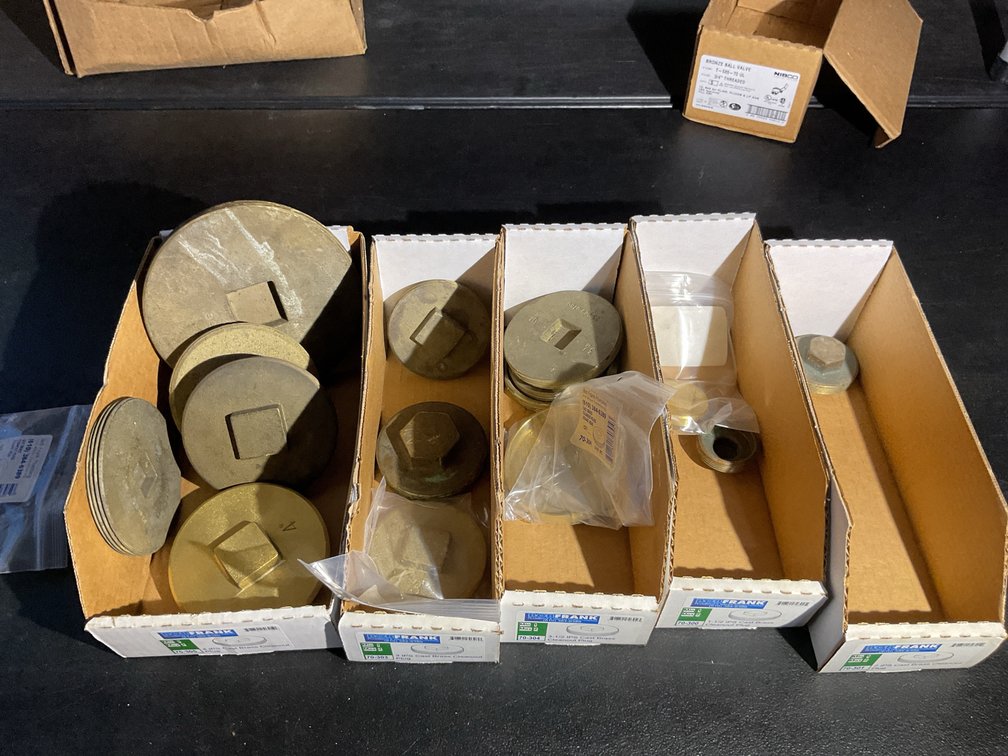 Various brass cleanout plugs