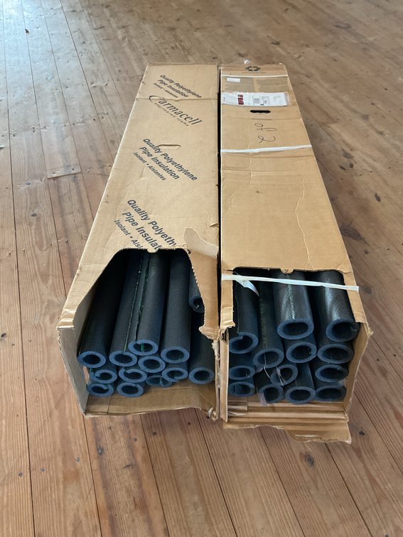 2 boxes pipe insulation 72” long
