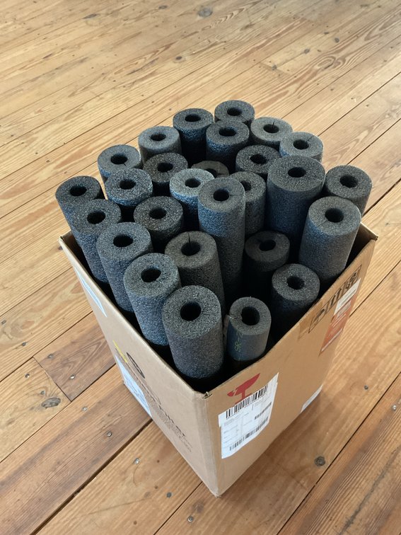 Box 7/8” ID pipe insulation, mostly 24” long