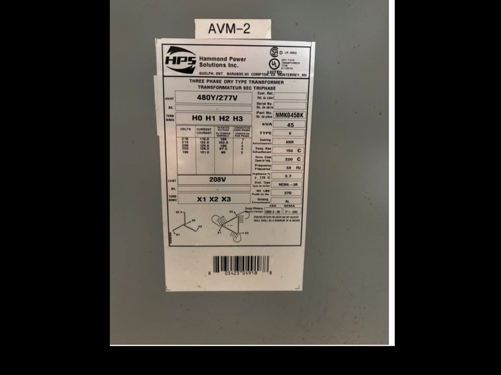 Hammond Power Solutions 3 Phase Dry Type Transformer
