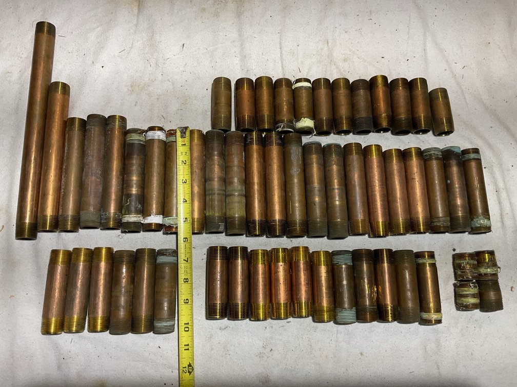 3/4”  brass pipe nipples