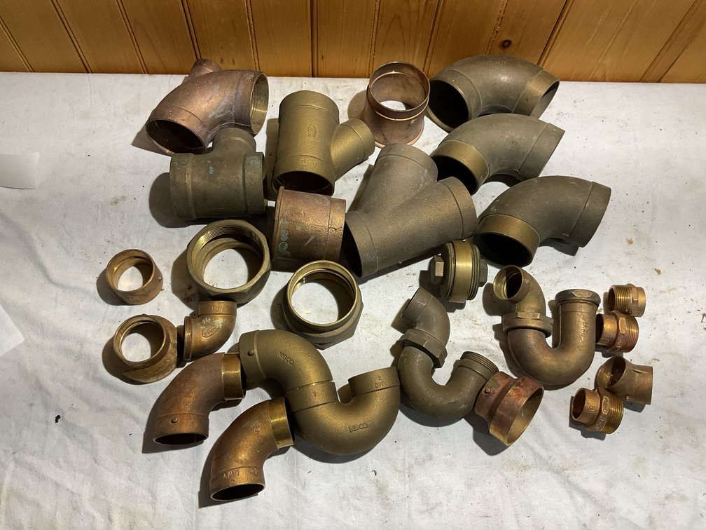 DWV brass fittings, 3” and smaller