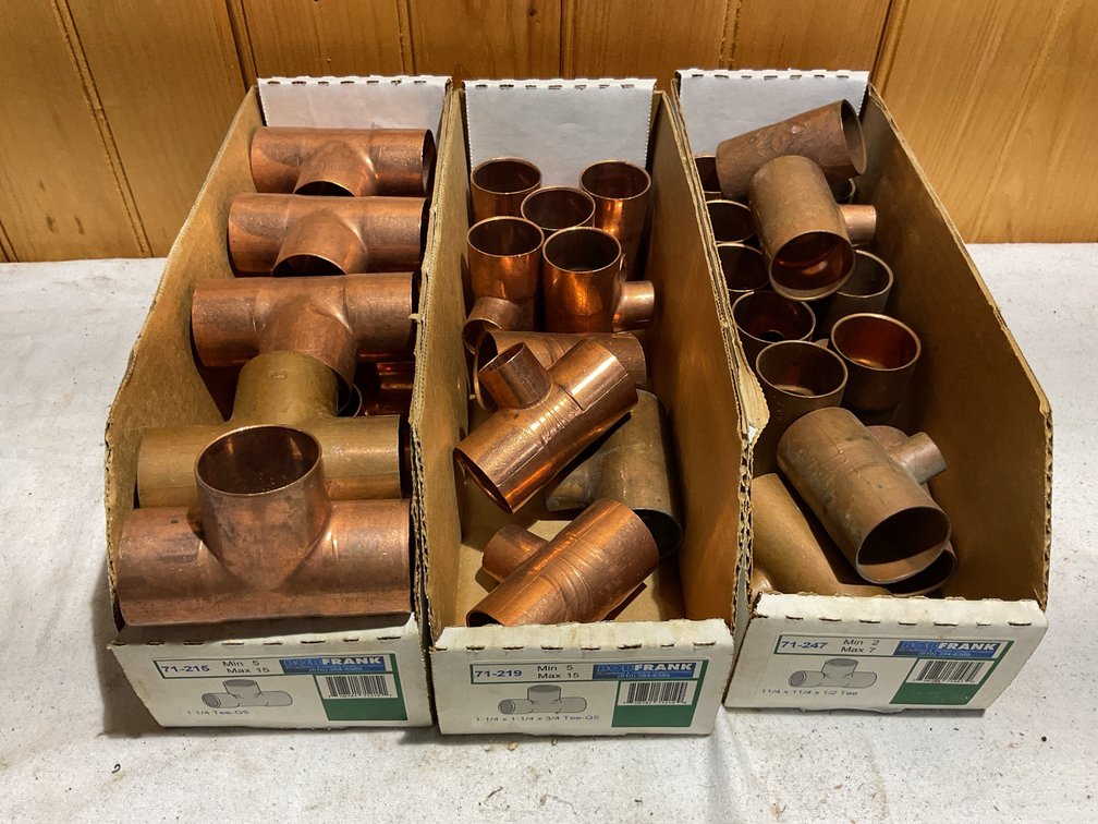 1 1/4” copper fittings