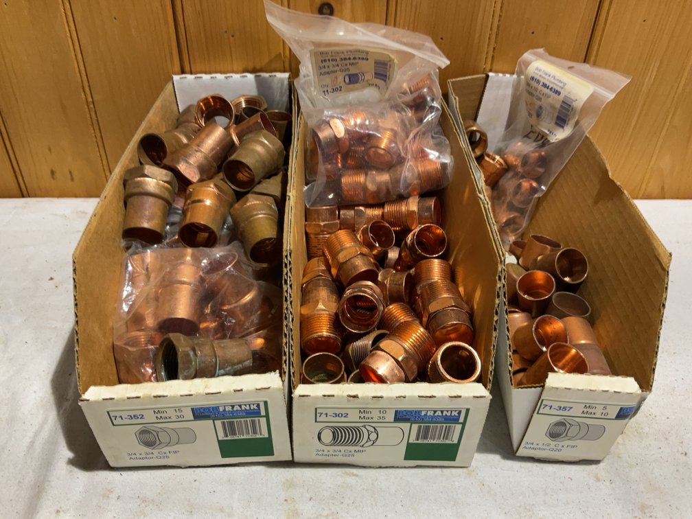 3/4” copper fittings