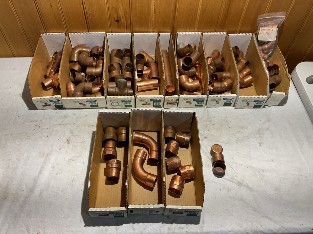1 1/4” copper fittings