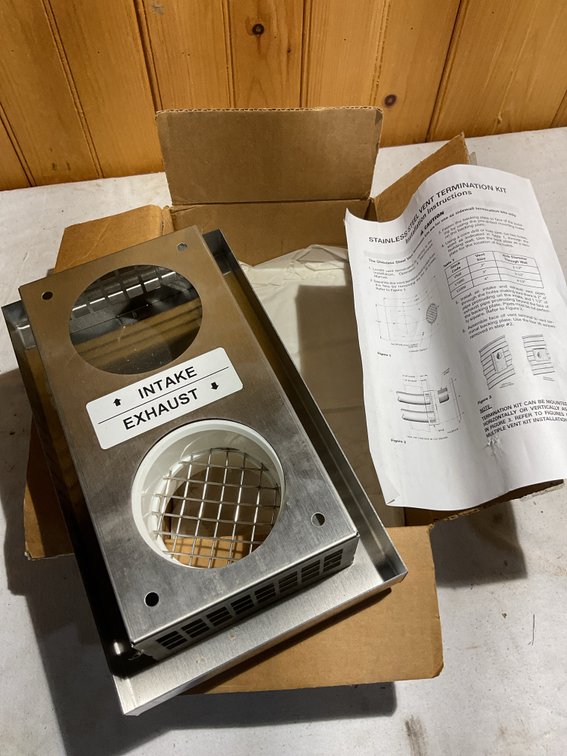Stainless steel outside intake/exhaust, new