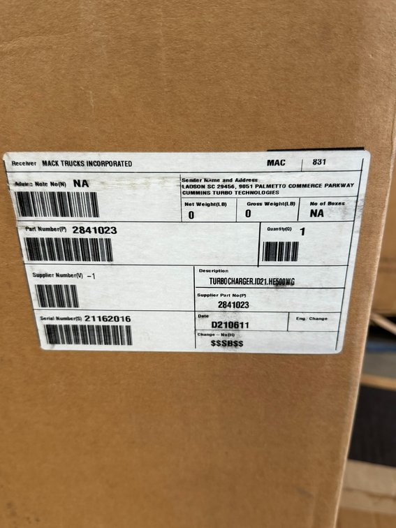 2841023 New Holset HX55W Turbocharger fits Volvo Mack