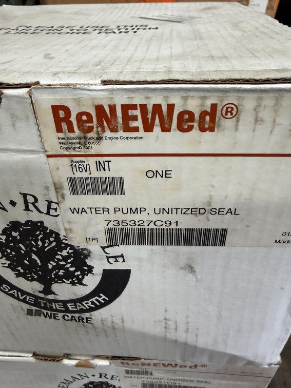 (4 x Bid) Renewed 735327C91 OEM Water Pump for International and Navistar