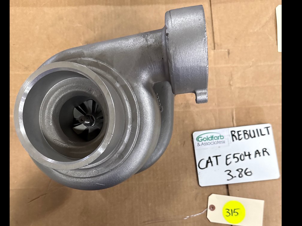 Rebuilt CAT E504 Turbocharger with 3.86 A/R