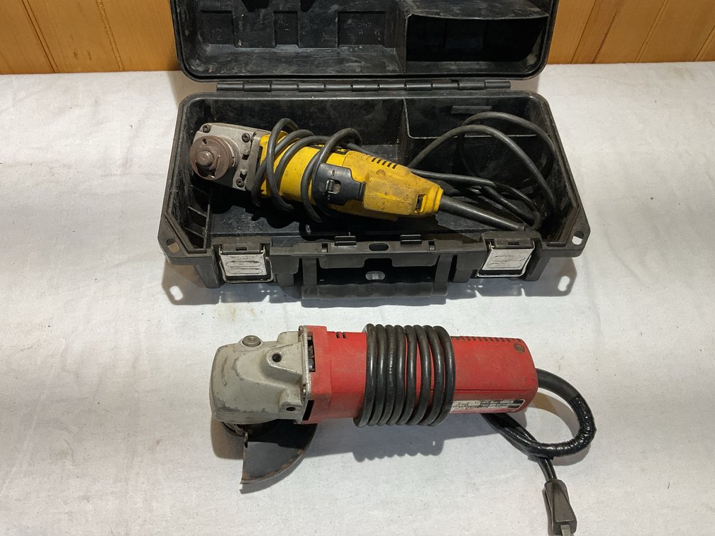 DeWalt and Milwaukee electric grinders