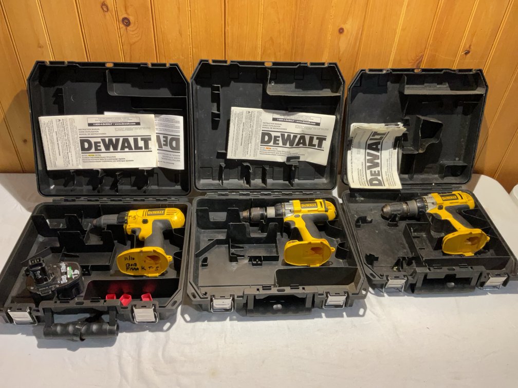 3 Dewalt drills