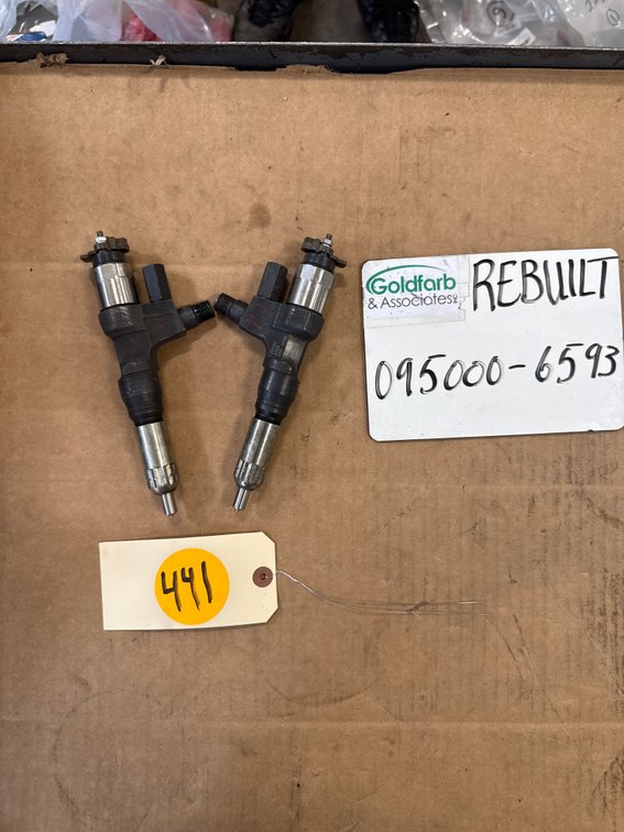 (2 x Bid) 095000-6593 (23670-E0010) Rebuilt Denso 500 Series Fuel Injector fits Delphi J08E, SK300-8 VH23670E0010 Engine