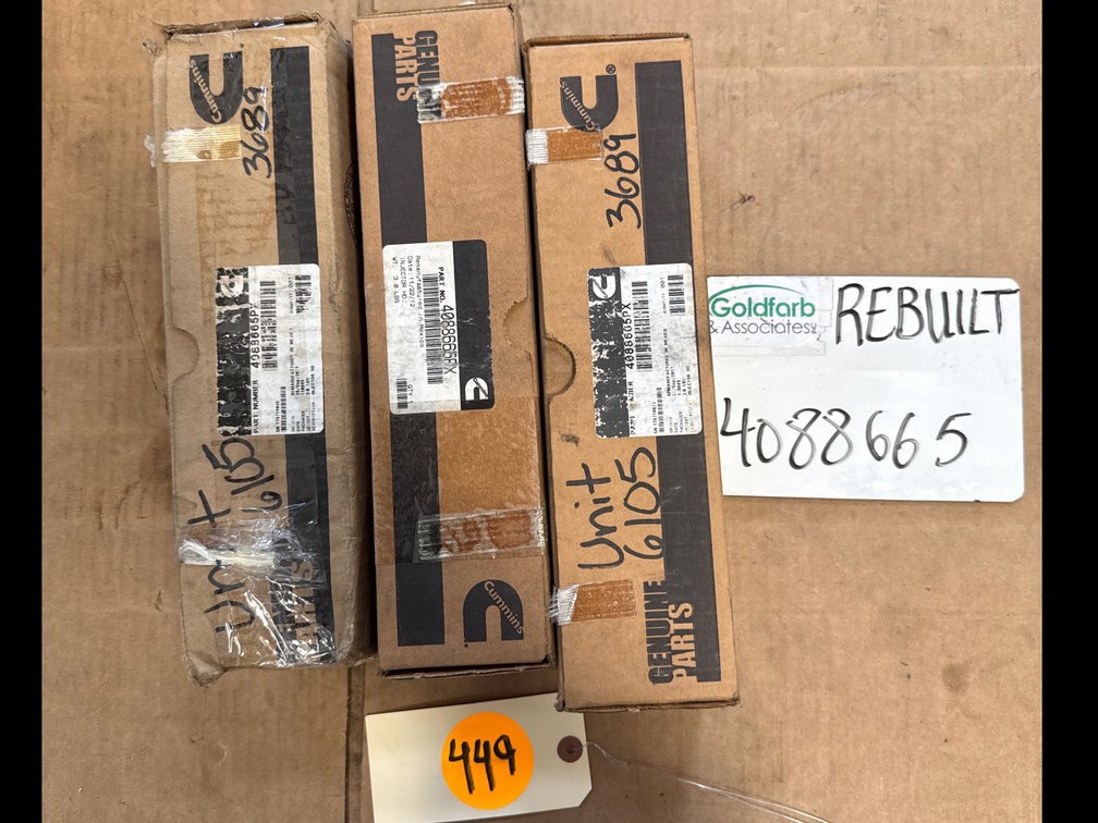 (3 x Bid) 4088665 (EX638665) Rebuilt Cummins HPI Fuel Injector Fits ISX Diesel Engine