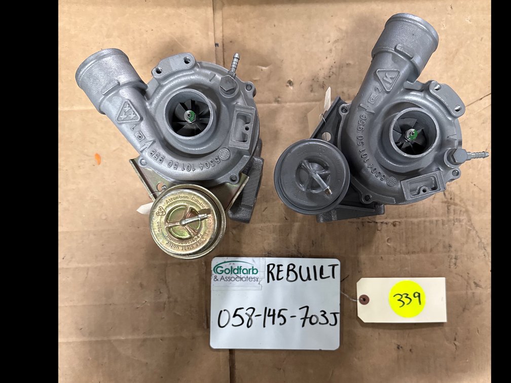 (2 x Bid) 058-145-703J (5303-988-0029) Rebuilt KKK K03 Turbocharger fits Audi; VW; KKK Engine