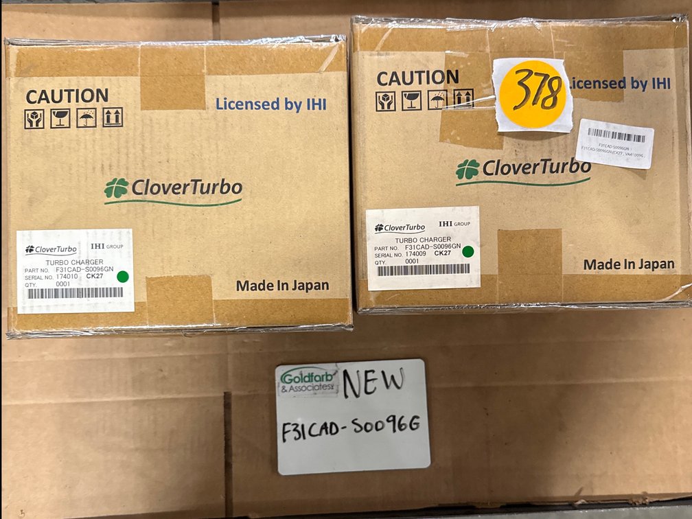 (2 x Bid) F31CAD-S0096G (CK27 ; VA410096 ; 1G924-17010) New IHI Turbocharger fits Kubota Engine