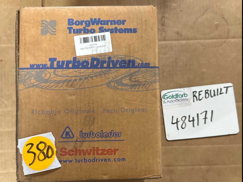 484171 (184171 ; 687352C91) Rebuilt Borg Warner 3LM-353 Turbocharger fits Navistar DT466 Engine