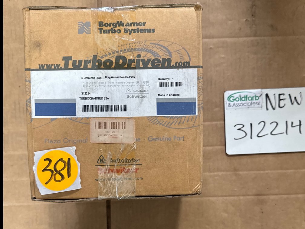 312214 (312214N) New Schwitzer S2A Turbocharger fits Deutz TD226B4 Engine