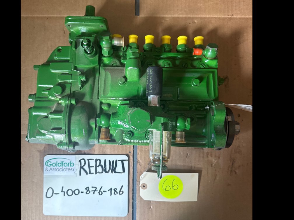 0-400-876-186 (AR60369 ,0400876186) Rebuilt Bosch Injection Pump fits John Deere 6404T 6.6L Engine