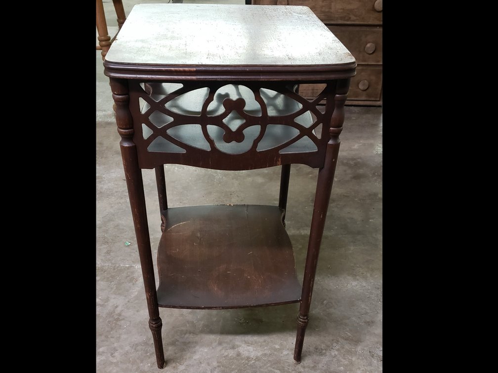 Wood Table Stand with Shelf 