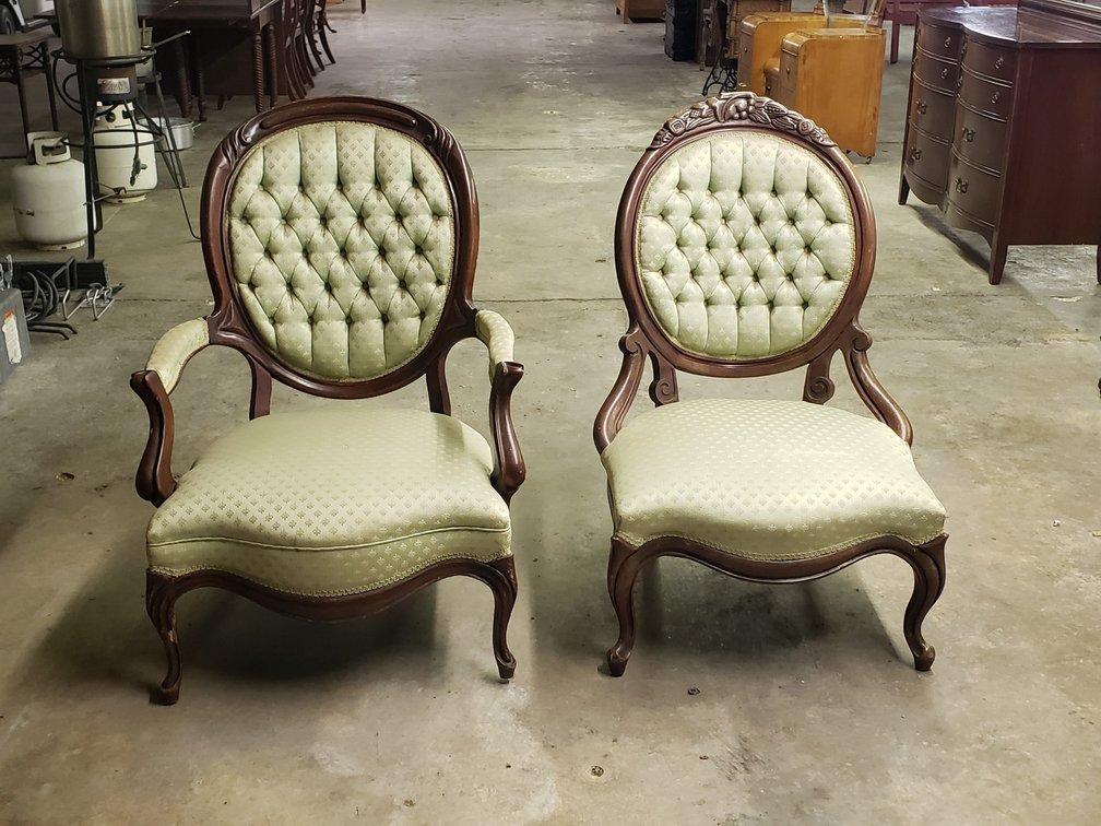 Two Victorian Setting Chairs