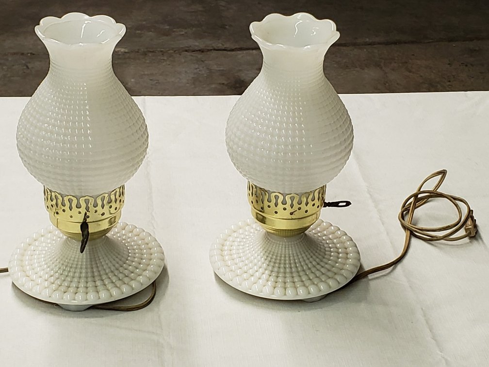 Pair of Milk Glass Lamps