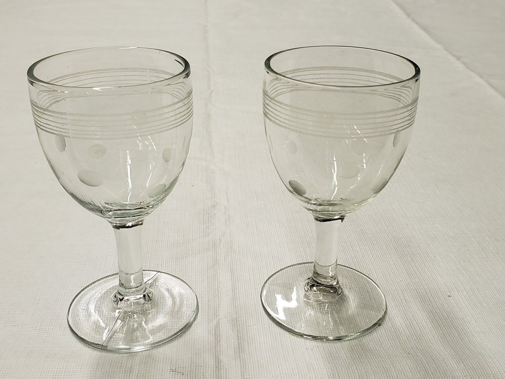 Small Etched Wine Glasses
