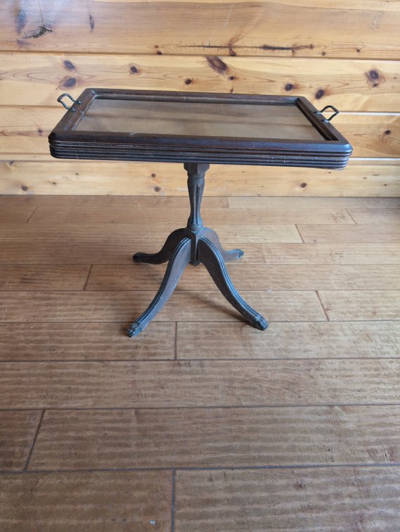Pedestal Table With Removable Serving Tray Top