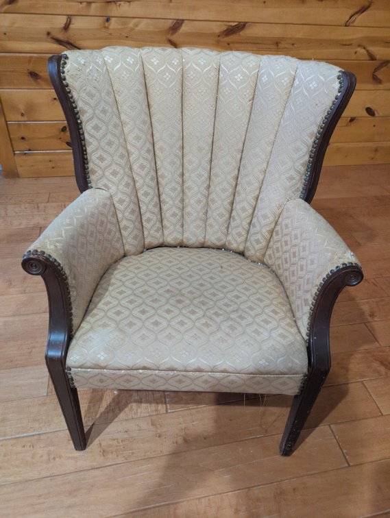 Antique Vintage Channel Back Chair