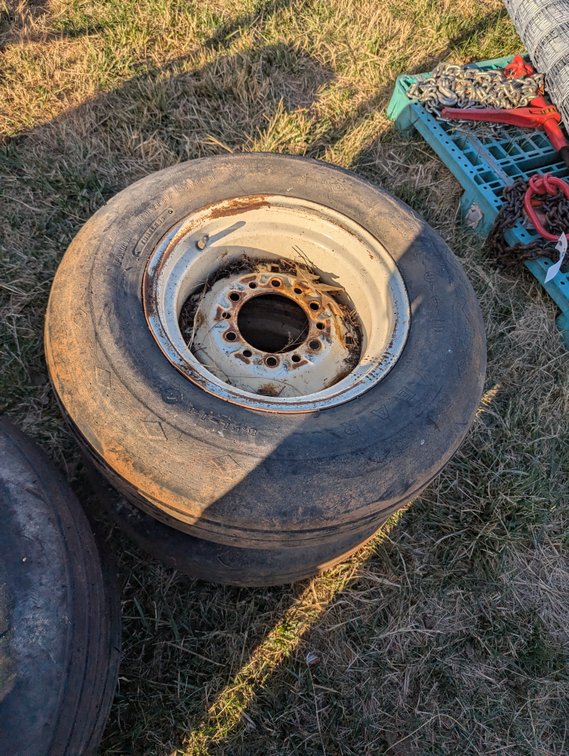1 pair of 9.50x14 wheels and tires 