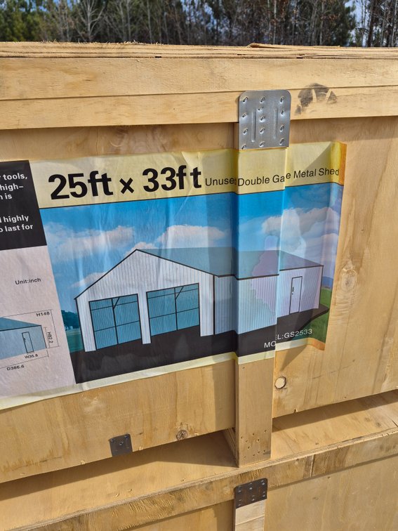 25x33 double garage metal shed