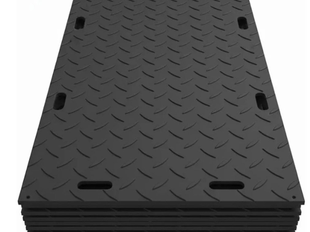 Stack of 15 ground protection mats