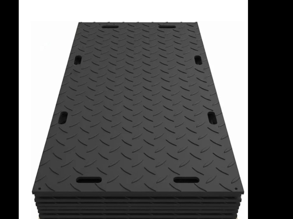 Stack of 15 ground protection mats