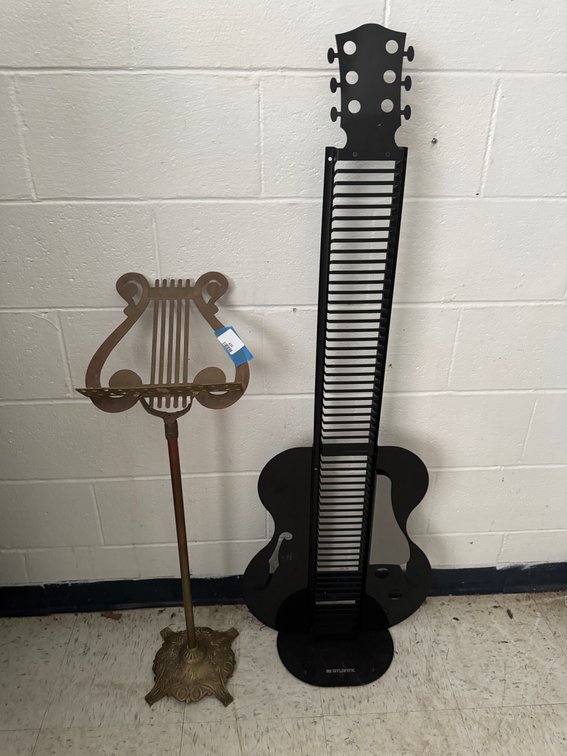 Lyre Sheet Music Stand and Atlantic Guitar-Shaped CD Rack