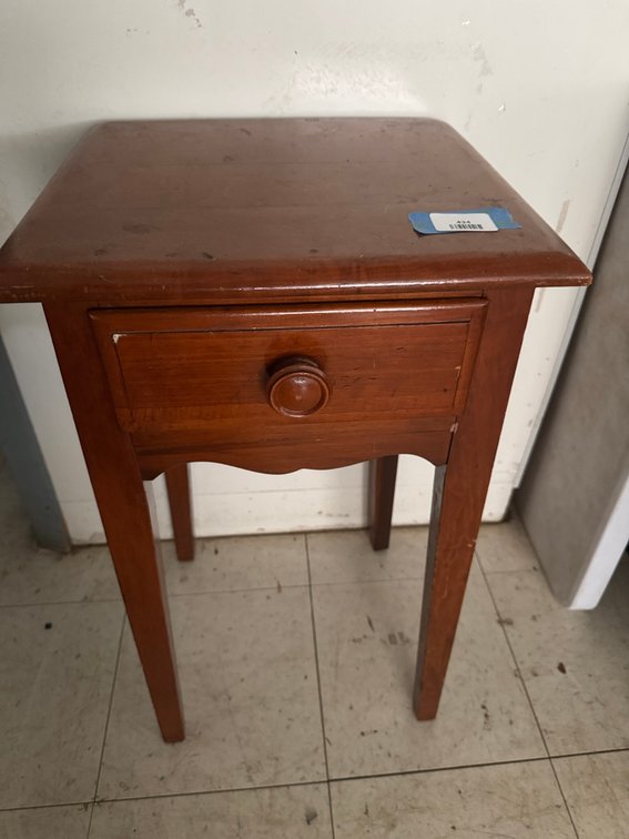Wooden Single-Drawer Side Table with Tapered Legs