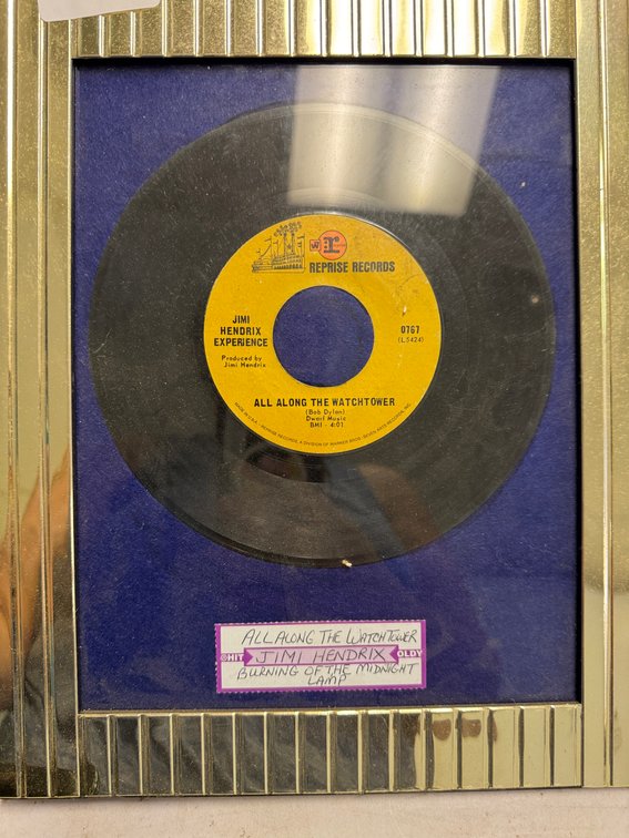 Reprise Records Jimi Hendrix Experience Framed 45 RPM Record
