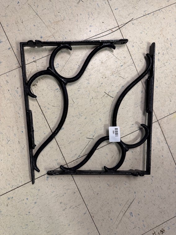 Black Cast Metal Scroll Shelf Brackets
