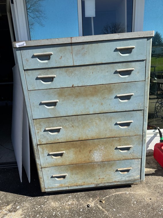 Light Blue Six-Drawer Metal Storage Cabinet