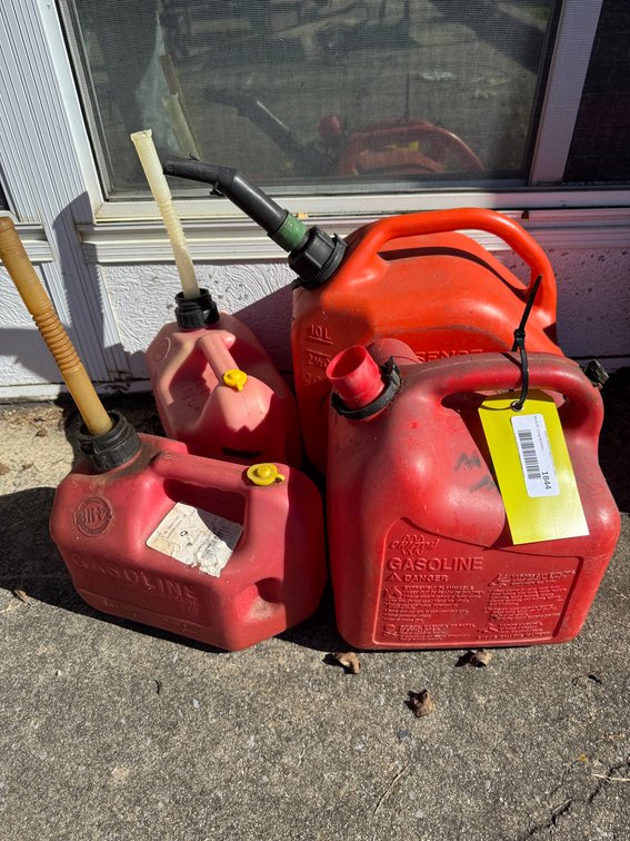 Red Plastic Gasoline Cans