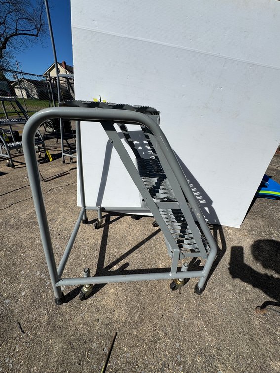 Cotterman 3-Step Rolling Steel Safety Ladder