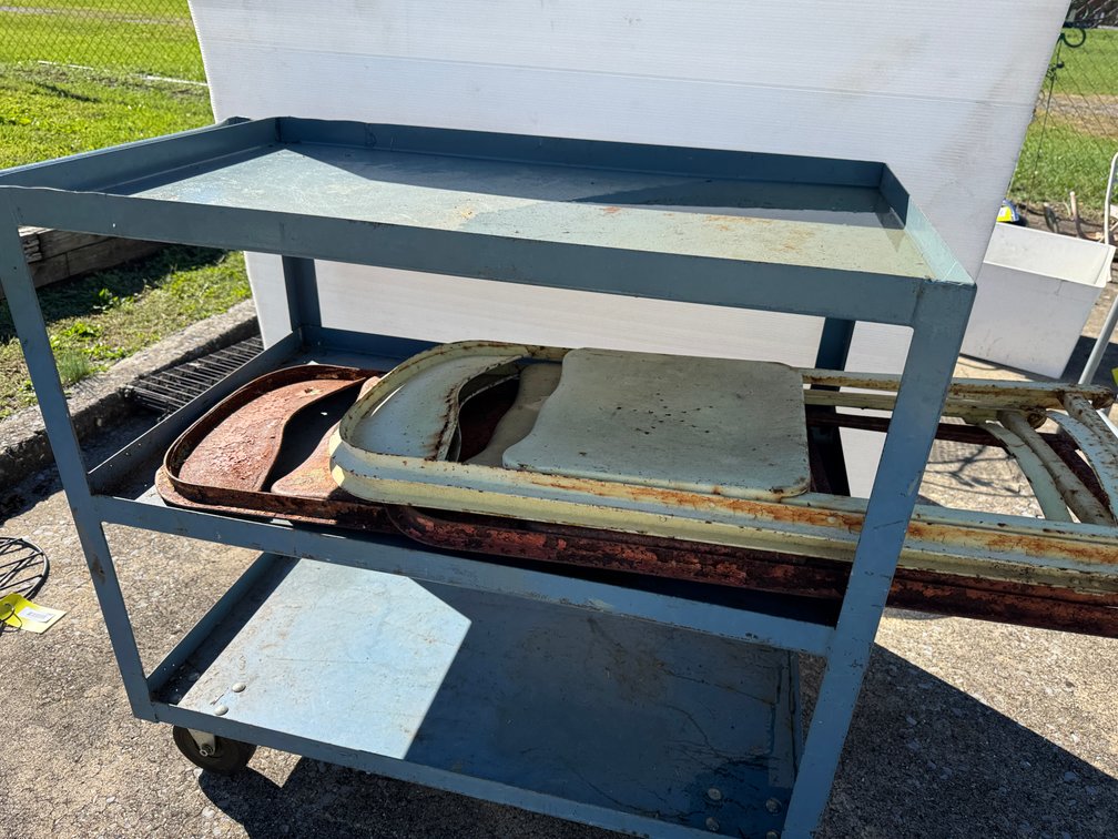 Three-Tier Rolling Steel Utility Cart, Folding Chairs
