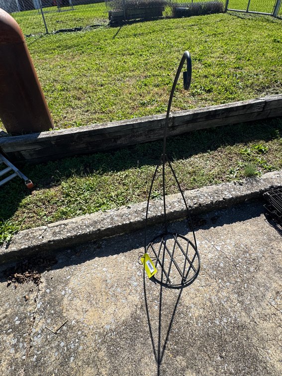 Black Metal Hanging Plant Stand with Shepherd's Hook
