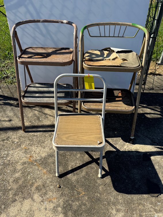 Metal Step Stool Chairs and Small Chair