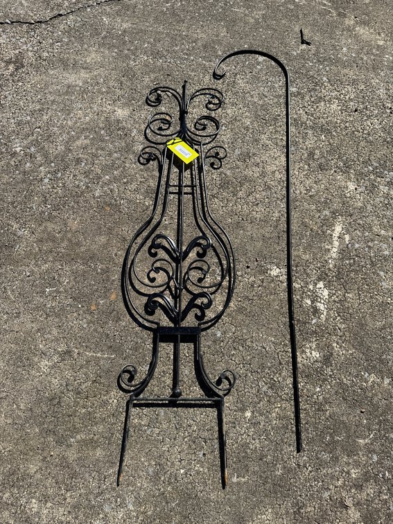 Black Metal Decorative Garden Stake and Shepherd's Hook