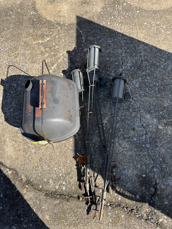 Portable Charcoal Grill and Deck-Mount Outdoor Torches