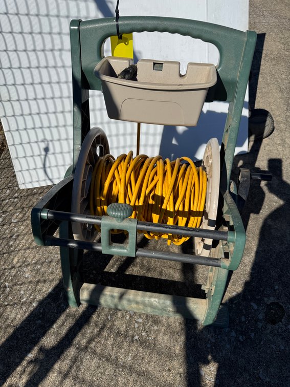Hose Mobile Wheeled Reel Cart with Extension Cord