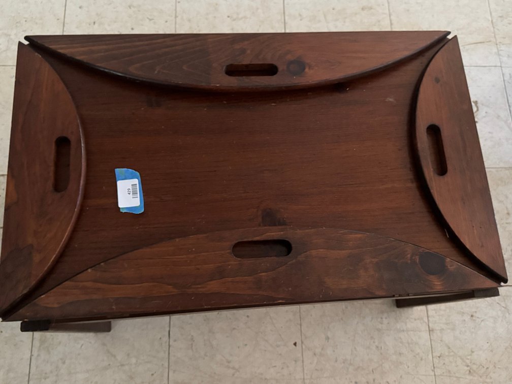 Dark Wood Butler's Tray Drop-Leaf Coffee Table