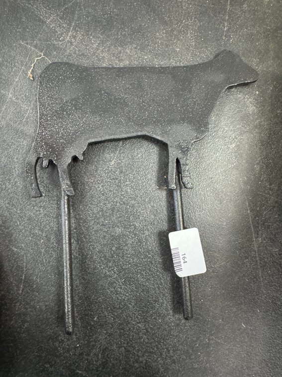 Black Metal Cow Silhouette Garden Stake