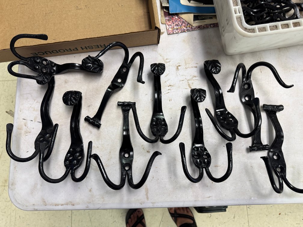 Black Cast Iron Decorative Wall and Coat Hooks