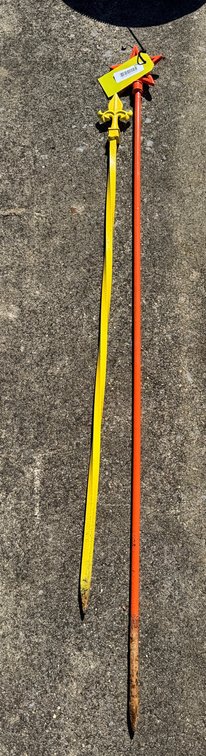 Painted Metal Garden Stakes with Star and Fleur-de-Lis Finials