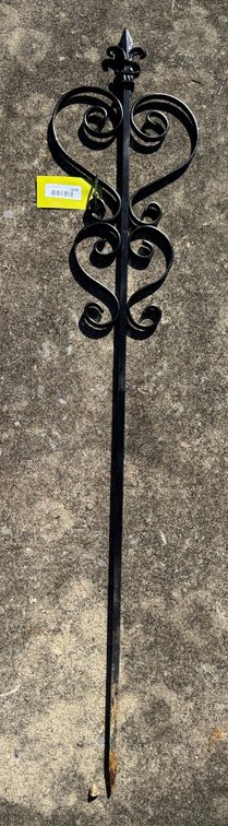 Wrought Iron Garden Stake with Fleur-de-Lis Finial